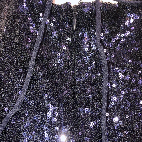 Navy blue mini sequins dress - Picture 9 of 11